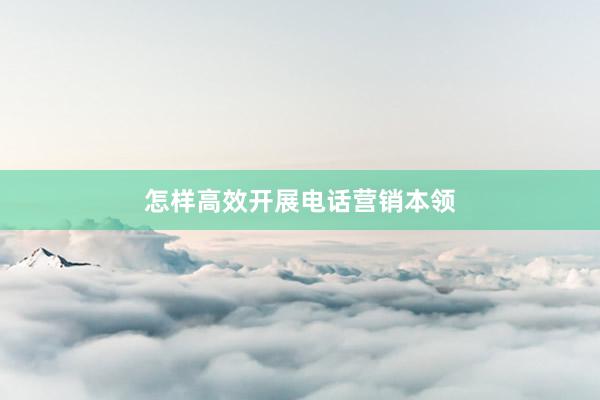怎样高效开展电话营销本领